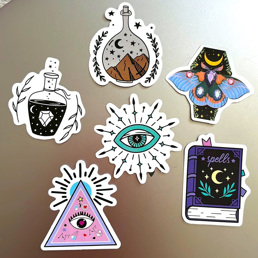 Set of 6 Witchy Waterproof Stickers